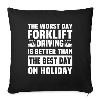 Forklift driver Forklift - Sofa pillowcase 17,3'' x 17,3'' (45 x 45 cm) - black - Front
