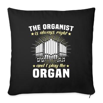 Organist Organ Organ Church Organ - Sofa pillowcase 17,3'' x 17,3'' (45 x 45 cm) - black - Front