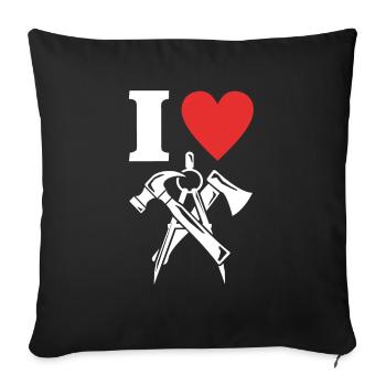 Charpentier Cher charpentier Charpentier - Housse de coussin décorative 45 x 45 cm - noir - Devant