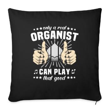 Organist Organist Organ - Sofa pillowcase 17,3'' x 17,3'' (45 x 45 cm) - black - Front