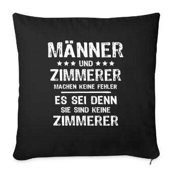 Zimmermann Zimmerer - Sofakissenbezug 45 x 45 cm - Schwarz - Vorne
