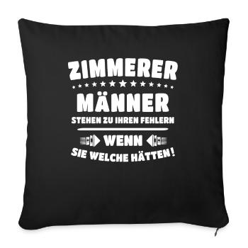 Zimmermann Zimmerer - Sofakissenbezug 45 x 45 cm - Schwarz - Vorne
