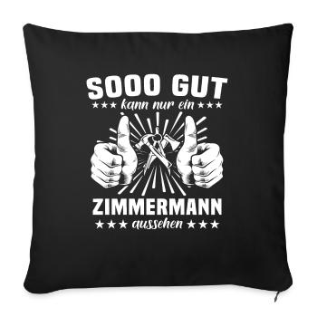 Zimmermann Zimmerer - Sofakissenbezug 45 x 45 cm - Schwarz - Vorne