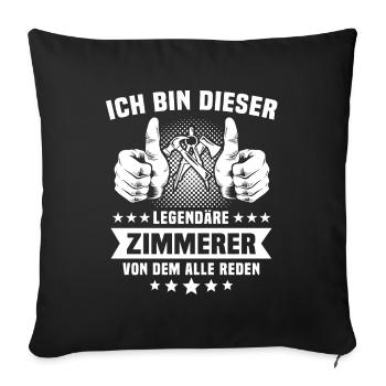 Zimmermann Zimmerer - Sofakissenbezug 45 x 45 cm - Schwarz - Vorne