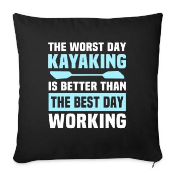Kayaking Kayaker Kayak - Sofa pillowcase 17,3'' x 17,3'' (45 x 45 cm) - black - Front