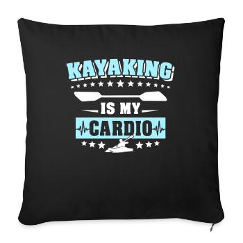 Kayaking Kayaker Kayak - Sofa pillowcase 17,3'' x 17,3'' (45 x 45 cm) - black - Front
