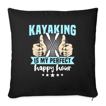 Kayak Kayakiste Kayak - Housse de coussin décorative 45 x 45 cm - noir - Devant