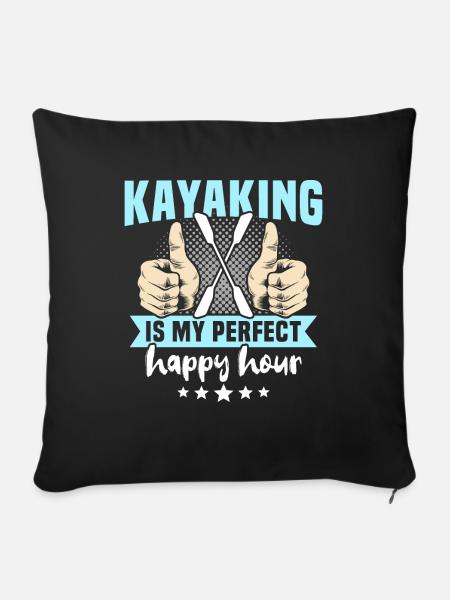 Kayaking Kayaker Kayak - Sofakissenbezug 45 x 45 cm - Schwarz