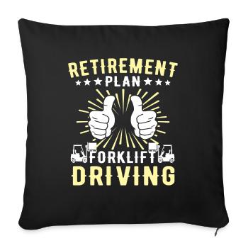 Forklift driver Forklift truck - Sofa pillowcase 17,3'' x 17,3'' (45 x 45 cm) - black - Front