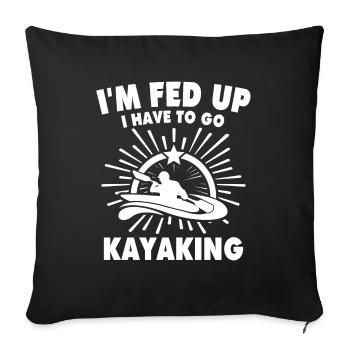 Kayakistes kayakistes - Housse de coussin décorative 45 x 45 cm - noir - Devant