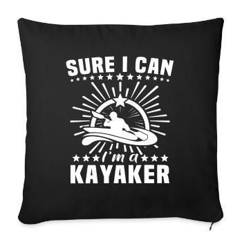 Kayakistes kayakistes - Housse de coussin décorative 45 x 45 cm - noir - Devant