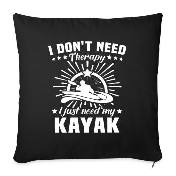 Kayakiste Thérapie Kayakiste - Housse de coussin décorative 45 x 45 cm - noir - Devant