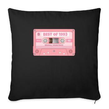 Best Of 1993 Mixtape Retro Cassette Birthday - Sofa pillowcase 17,3'' x 17,3'' (45 x 45 cm) - black - Front