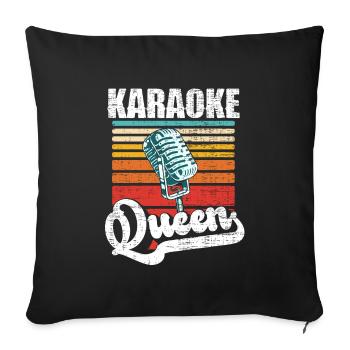 Karaoke Queen Singing Lover Vintage Microphone - Housse de coussin décorative 45 x 45 cm - noir - Devant