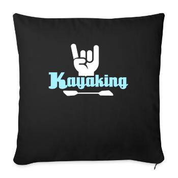 Kayaking Kayak - Housse de coussin décorative 45 x 45 cm - noir - Devant