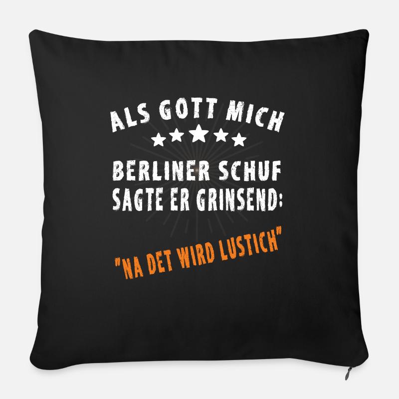 Lustige Berliner Sprüche - Sofakissenbezug 45 x 45 cm - Schwarz