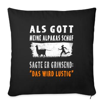 Lustiger Alpaka Spruch - Sofakissenbezug 45 x 45 cm - Schwarz - Vorne