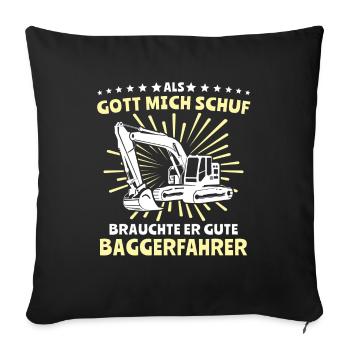 Baggerfuehrer Baggerfahrer - Sofakissenbezug 45 x 45 cm - Schwarz - Vorne