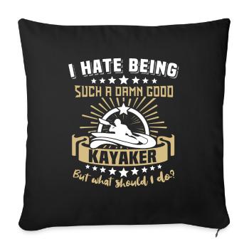 Kayaker Kayak Kayaking - Sofa pillowcase 17,3'' x 17,3'' (45 x 45 cm) - black - Front