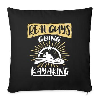 Kayak Guys Kayaking - Housse de coussin décorative 45 x 45 cm - noir - Devant