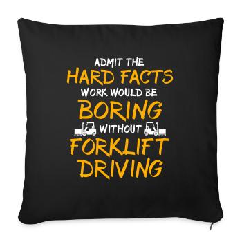 Forklift Forklift - Sofa pillowcase 17,3'' x 17,3'' (45 x 45 cm) - black - Front