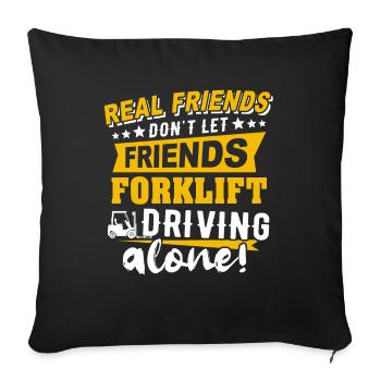 Chariot élévateur - Housse de coussin décorative 45 x 45 cm - noir - Devant
