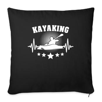 Kayakiste Kayak - Housse de coussin décorative 45 x 45 cm - noir - Devant