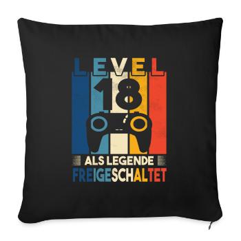 18. Geburtstag Gamer - Sofakissenbezug 45 x 45 cm - Schwarz - Vorne