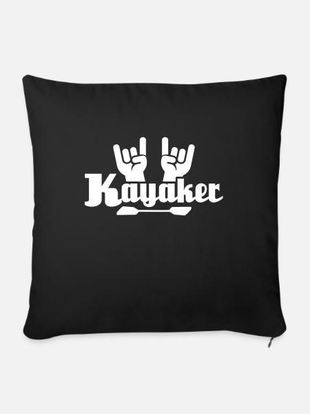 Kayaking Kayaker - Sofakissenbezug 45 x 45 cm - Schwarz