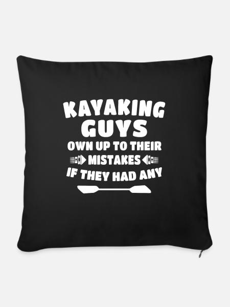 Kayaking Kayaker - Sofakissenbezug 45 x 45 cm - Schwarz