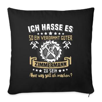 Zimmermann Zimmerer - Sofakissenbezug 45 x 45 cm - Schwarz - Vorne