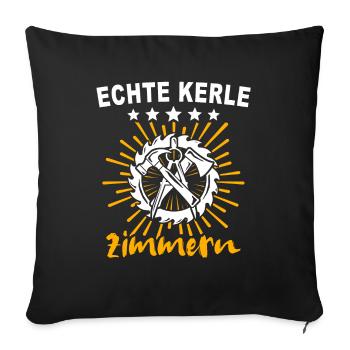 Zimmermann Zimmerer - Sofakissenbezug 45 x 45 cm - Schwarz - Vorne