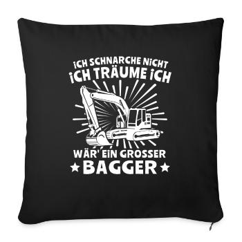 Baggerfuehrer Baggerfahrer - Sofakissenbezug 45 x 45 cm - Schwarz - Vorne