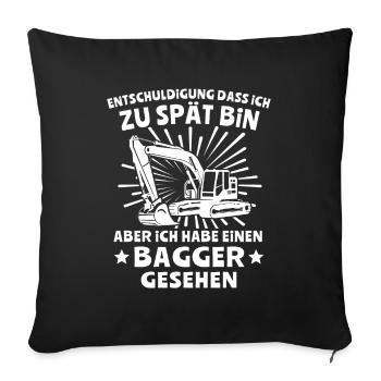 Baggerfahrer Bagger - Sofakissenbezug 45 x 45 cm - Schwarz - Vorne