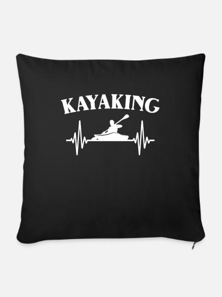 Kayaker Kayaking - Sofakissenbezug 45 x 45 cm - Schwarz