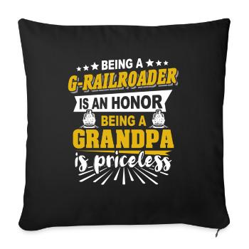 Voie ferrée de jardin G Opa - Housse de coussin décorative 45 x 45 cm - noir - Devant