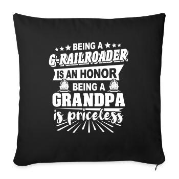 Jardin Chemin de fer Grand-père Gauge G Grand-père - Housse de coussin décorative 45 x 45 cm - noir - Devant