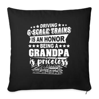 Jardin Chemin de fer Grand-père Gauge G Grand-père - Housse de coussin décorative 45 x 45 cm - noir - Devant