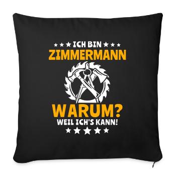 Zimmermann Zimmerer - Sofakissenbezug 45 x 45 cm - Schwarz - Vorne