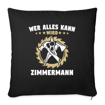 Zimmermann Zimmerer - Sofakissenbezug 45 x 45 cm - Schwarz - Vorne