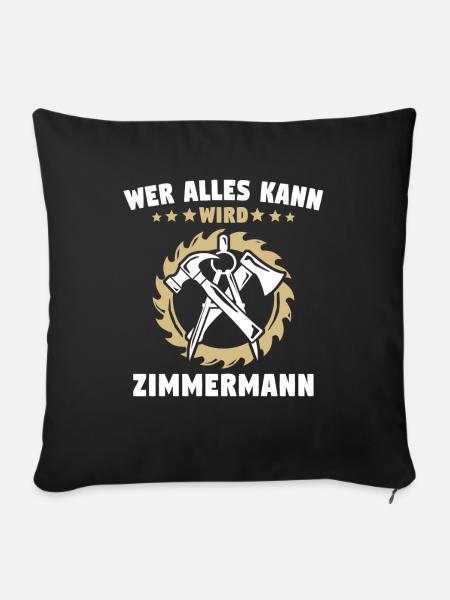 Zimmermann Zimmerer - Sofakissenbezug 45 x 45 cm - Schwarz
