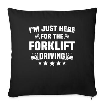 Forklift Driver Forklift Forklift - Sofa pillowcase 17,3'' x 17,3'' (45 x 45 cm) - black - Front