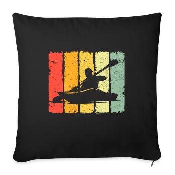 Kayaking Kayak - Housse de coussin décorative 45 x 45 cm - noir - Devant
