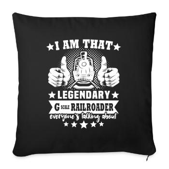 Jardin Légende ferroviaire G Gauge - Housse de coussin décorative 45 x 45 cm - noir - Devant