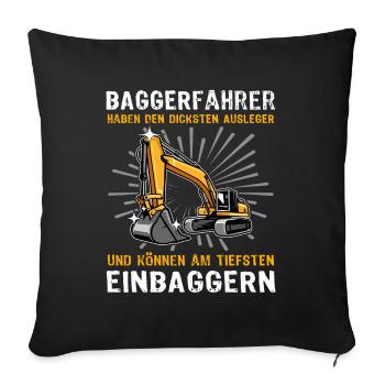 Bagger Baggerfahrer - Sofakissenbezug 45 x 45 cm - Schwarz - Vorne