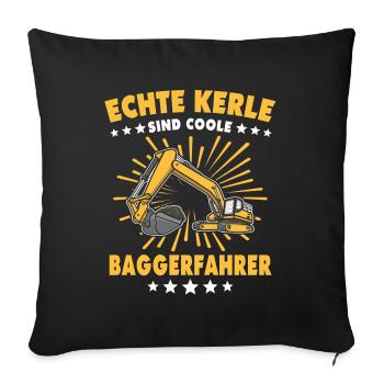 Bagger Baggerfahrer - Sofakissenbezug 45 x 45 cm - Schwarz - Vorne