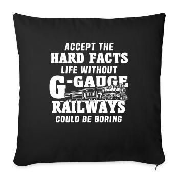 Spur G Modelleisenbahn Gartenbahn - Sofakissenbezug 45 x 45 cm - Schwarz - Vorne