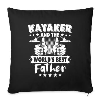 Kayakfahrer Papa Kayaker - Sofa pillowcase 17,3'' x 17,3'' (45 x 45 cm) - black - Front
