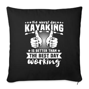 Kayaking Kayaker Kayak - Sofa pillowcase 17,3'' x 17,3'' (45 x 45 cm) - black - Front