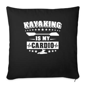 Kayak Kayak Kayakiste - Housse de coussin décorative 45 x 45 cm - noir - Devant